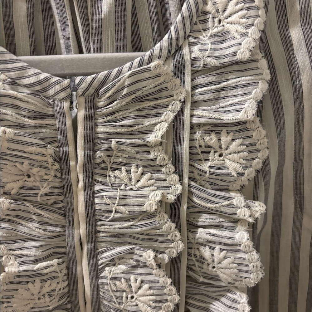 Rebecca Taylor Black and White Striped Blouse - Picture 3 of 3
